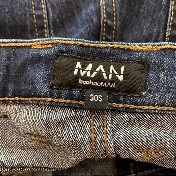 BoohooMAN Skinny Jeans Dark Wash Indigo 30S - Picture 3 of 4